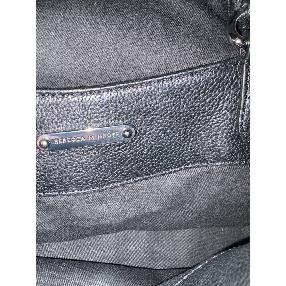 Rebecca Minkoff Womens Small Black Flap  Bag Silver Hardware - Picture 8 of 8